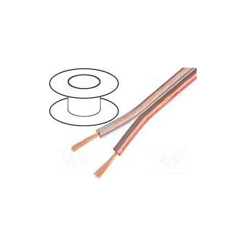 elektrický kabel Vodič reproduktorový 2x0,75mm2 lanko Cu průhledná nestíněný