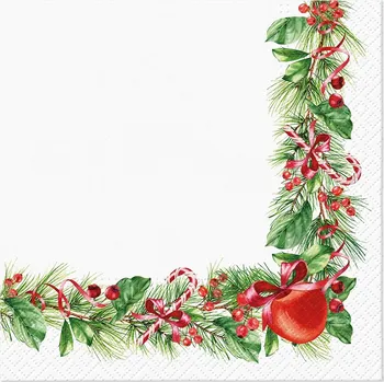 Papírový ubrousek PAW2 Papírové ubrousky PAW 33 cm x 33 cm Christmas branches decor 20 ks