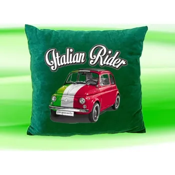 Dekorativní polštářek Polštářek FIAT 500 lahvově zelený (polštář FIAT 35x35 cm)