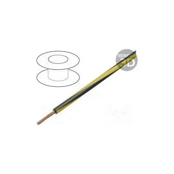 elektrický kabel Vodič LgY lanko Cu 0,5mm2 černo-žlutá PVC 300/500V 100m