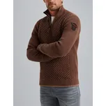 Pánský svetr PME LEGEND Pullover with half-zipper Hnědá velikost XL