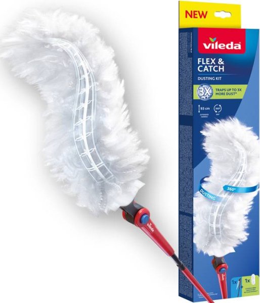 Vileda Flex&Catch prachovka s teleskopickou rukojetí 179434