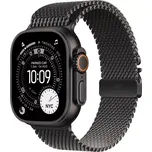 Apple Watch Ultra 3 GPS + Cellular 49mm Černý titan s černým titanovým milánským tahem - S
