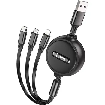 Datový kabel Datový kabel 3v1 HOCO X75 USB A na USB C, Micro USB, Ligtning, délka 1m, barva černá