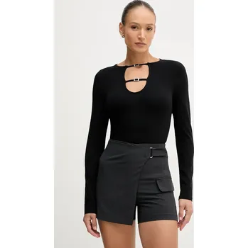 Dámské kraťasy Kraťasy Sisley dámské, šedá barva, high waist, 483QL901T 90X, vel. 38