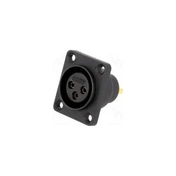 Elektrická zásuvka Zásuvka XLR zásuvka PIN 3 utěsněný pájení zlacený 5A 19x24mm