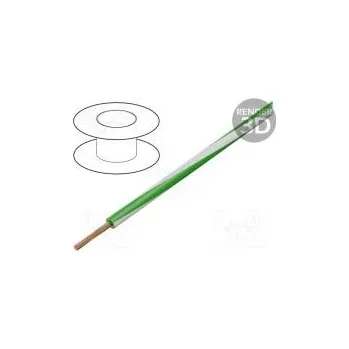 elektrický kabel Vodič LgY lanko Cu 0,5mm2 zeleno-bílá PVC 300/500V 100m