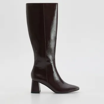 Dámské kozačky Reserved - Kozačky na podpatku - tmavě hnědá - 108HS-89X - 108HS-89X-42