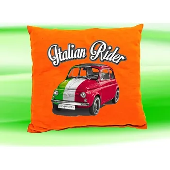 Dekorativní polštářek Polštářek FIAT 500 oranžový (polštář FIAT 35x35 cm)
