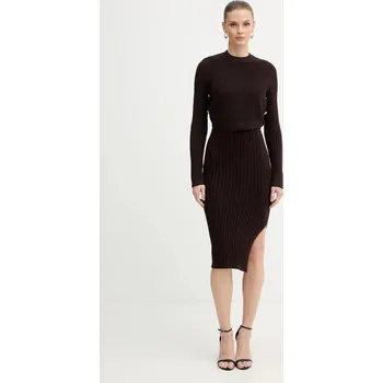 Dámské šaty Šaty a svetr Morgan RMOMO hnědá 89X, vel. XS