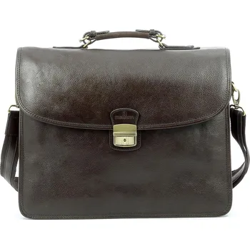 Pánská aktovka Luxusní aktovka Hexagona z pravé kůže velká hnědá 119074 2000 marron fonce