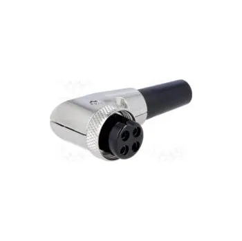 Elektrická zásuvka Zástrčka mikrofonní zásuvka PIN 4 s vývodkou na kabel