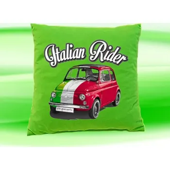 Dekorativní polštářek Polštářek FIAT 500 zelený (polštář FIAT 35x35 cm)