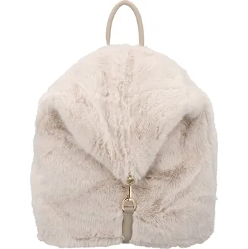 Městský batoh Módní dámský plyšový batůžek Lygie, světle béžový
