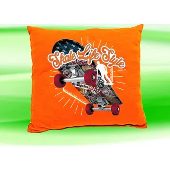 Dekorativní polštářek Polštářek skateboard životní styl oranžový (polštář 35x35 cm )