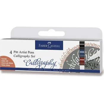 Zvýrazňovač Faber - Castell Popisovač Pitt Artist Pen Caligraphy - tmavé 4 ks