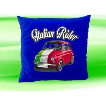 Dekorativní polštářek Polštářek FIAT 500 modrý (polštář FIAT 35x35 cm)