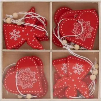 Vánoční dekorace Dřevěná ozdoba 12 ks Craft 02