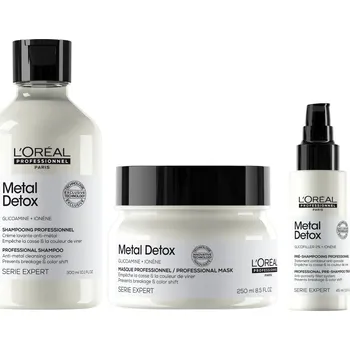 Vlasová kosmetika Sada pro barvené a poškozené vlasy Loréal Professionnel Serie Expert Metal Detox + předšamponová péče 45 ml zdarma - L’Oréal Professionnel + dárek zdarma