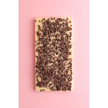 Čokoláda Pro tvůj sladší den - bílá čokoláda s kakaovými boby