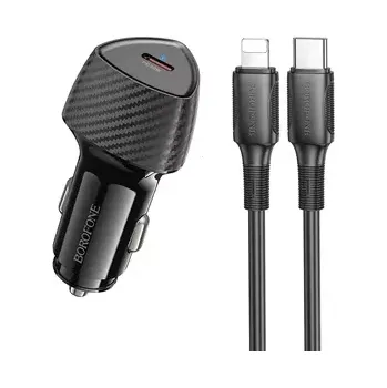 CL adaptér Borofone (BZ31B) 1x USB C, PD 30W, kabel USB C na Lightning, černá