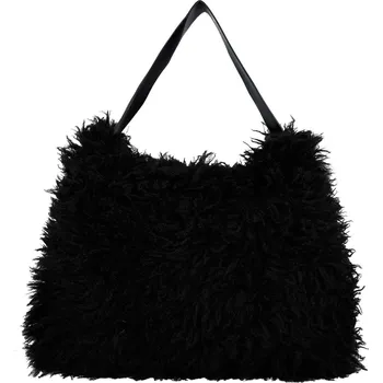 Kabelka Stylová dámská plyšová kabelka do ruky Oresti, černá