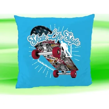 Dekorativní polštářek Polštářek skateboard životní styl tyrkysový (polštář 35x35 cm )