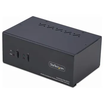 KVM přepínač StarTech.com 2-Port Dual-Monitor DisplayPort en HDMI KVM Switch, 4K 60Hz - Prepínac KVM / audio / USB - 2 x KVM / zvuk / USB - 1 místní uživatel - desktop - kompatibilní s TAA