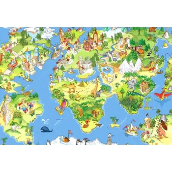 Koberec Koberec na hraní - Mapa světa (140 x 200 cm)