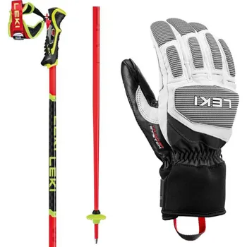 Sjezdová hůlka Set LEKI WCR TBS SL 3D Red & Griffin Pro 3D White/Black