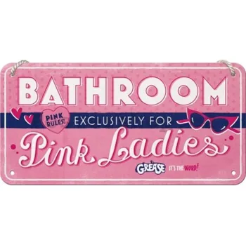 Závěsná cedule Grease - Pink Ladies Bathroom