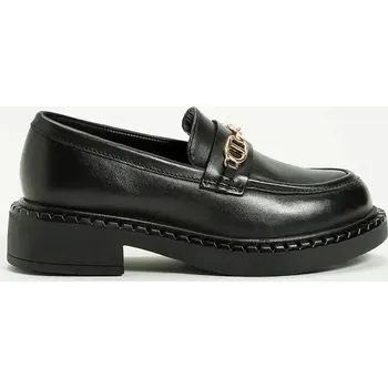 Dámské mokasíny Dětské kožené mokasíny Twinset černá barva, 252GCJ034 99X, EUR 39