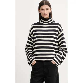 Dámský svetr Bavlněný svetr Marc O'Polo dámský, tmavomodrá barva, s golfem, 600605960013 59X, vel. XS