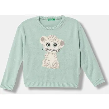 Dívčí svetr Dětský svetr United Colors of Benetton tyrkysová barva, 13DZG1013 13DZG1013.P.Seasonal 06X, vel. 110