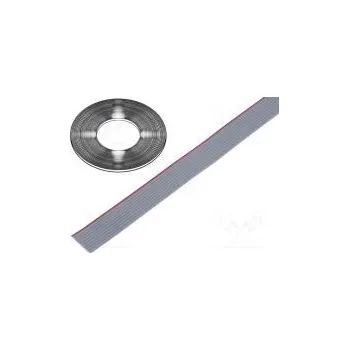 elektrický kabel Vodič plochý kabel 1,27mm licna Cu 10x28AWG PVC šedá 30,5m