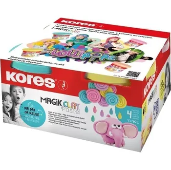 Výtvarná sada Lehká modelovací hmota Kores Magik Clay LOLLIPOPZ Pastel - 4 x 40 g