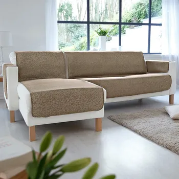 Napínací potah Blancheporte Žíhaný protiskluzový přehoz hnědošedá područka 2 ks, 70x55 cm