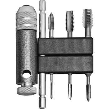 Ruční nářadí NÁSTROJE CZ Souprava závitořezných bitů M3;M4;M5;M6;M8;M10 HSS + vratidlo s ráčnou - CZZ - CZZ948-410