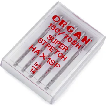 Strojové jehly Super stretch 75;90 Organ Varianta: 2 (90/14) nikl, Balení: 50 krab.