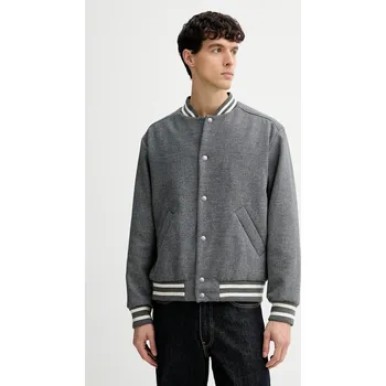 Bunda s příměsí vlny A.P.C. blouson micky WVBEB.M02974 šedá 90X, vel. L