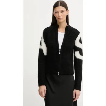 Dámský svetr Kardigan s příměsí vlny z alpaky AllSaints SYLVIE černá barva, W039KD 99X, vel. S