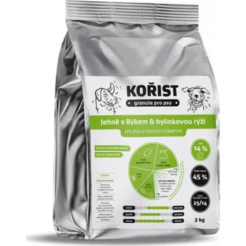 Krmivo pro psa Kořist granule Jehně s Býkem a bylinkovou rýží 25/14 Hmotnost: 3 kg
