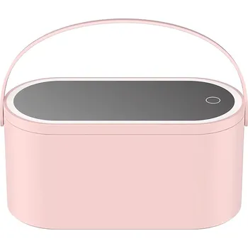 Kosmetika Verk 24342 Organizér na kosmetiku se zrcadlem USB LED růžový