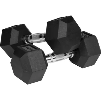 Fitness Rebel RBA-2325-09 Pogumované litinové činky HEX 2 x 9 kg