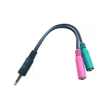 Audio kabel MicroConnect Audio headset kabel stereo mini jack 3.5mm (M) - 2x 3.5mm mini jack (F) 0.25m černá (AUDALS015)