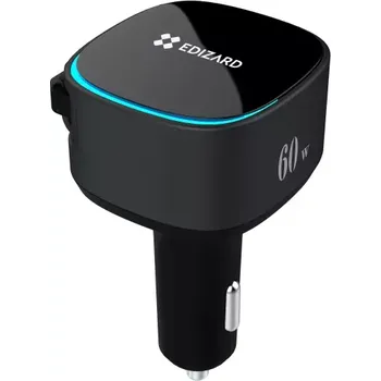 Tiive Autonabíječka 60W s navíjecím kabelem USB-C / Lightning 0,7 m černá