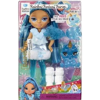 Panenka MGA Rainbow High Malá sestřička víla - Sapphire (Blue)