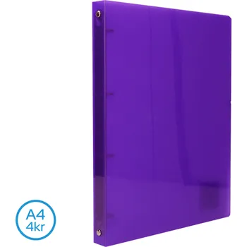 LUMA Pořadač A4 4 kroužkový 25mm Fialový