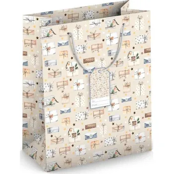 Dárková taška Taška dárková vánoční Maxi matt 26,7 x 13,7 x 33cm TL - s motivem Vánoční dárečky