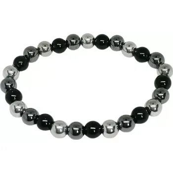 Náramek Pánský náramek z hematitu a obsidiánu